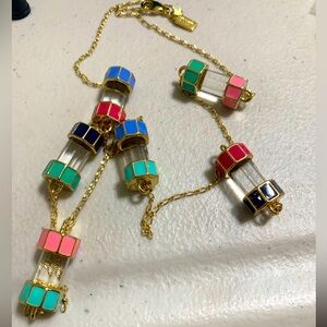 KATE SPADE Chevron Jewels Multi Color Scattered Necklace